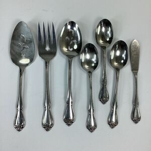 Oneida Ltd 1881 Rogers Arbor True Rose Stainless Serving 7 Pieces